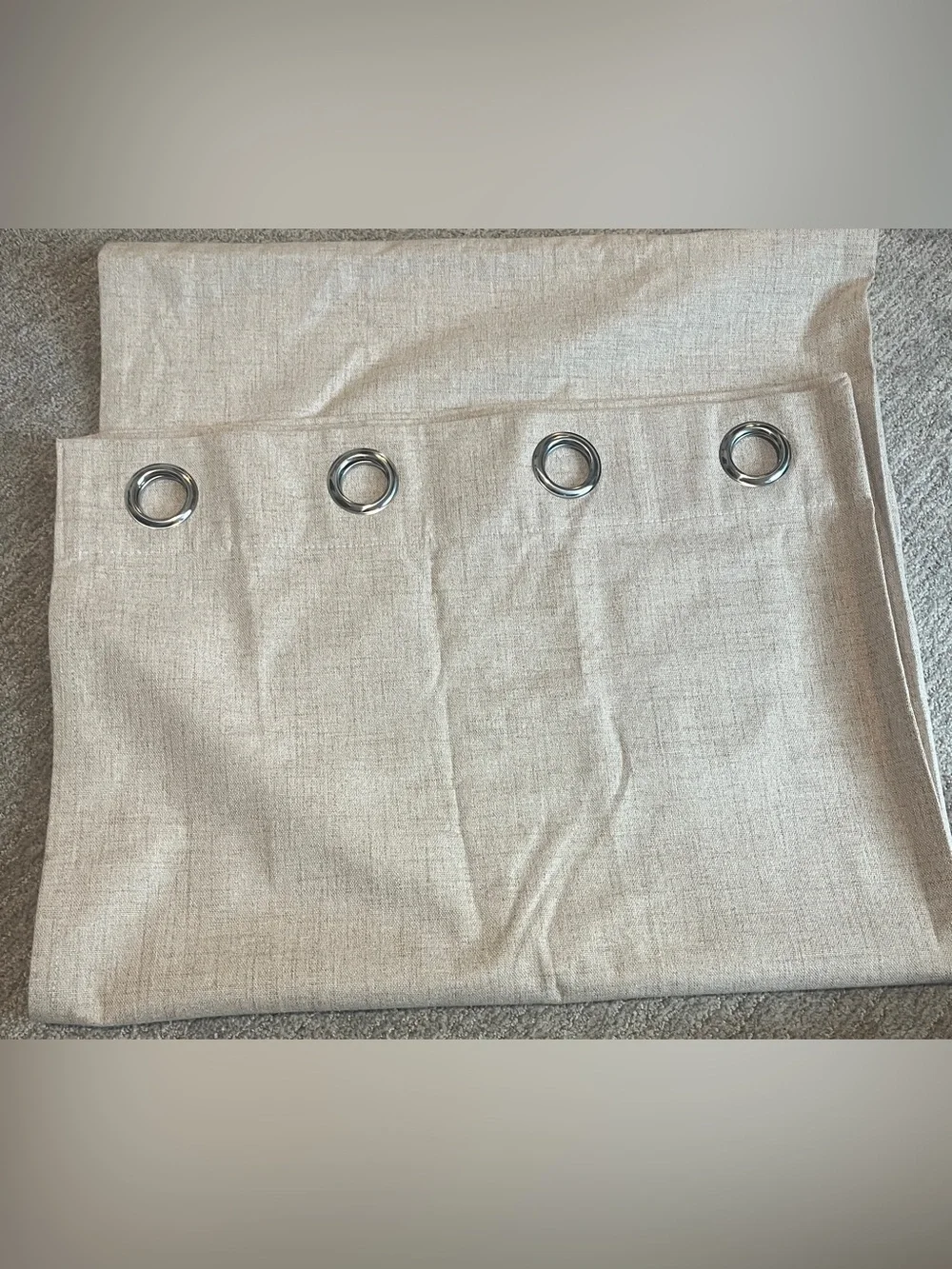 100% Blackout Linen Curtains for Bedroom 52x90 Inches Natural Beige 2615/bb8-1
